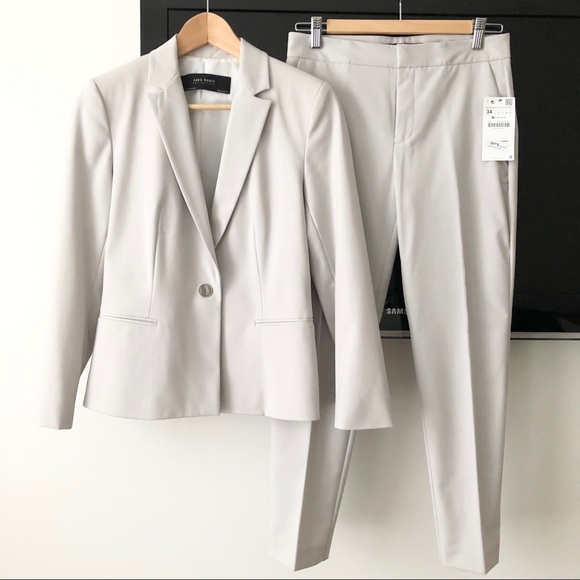 Zara Grey Blazer & Pants sz 34